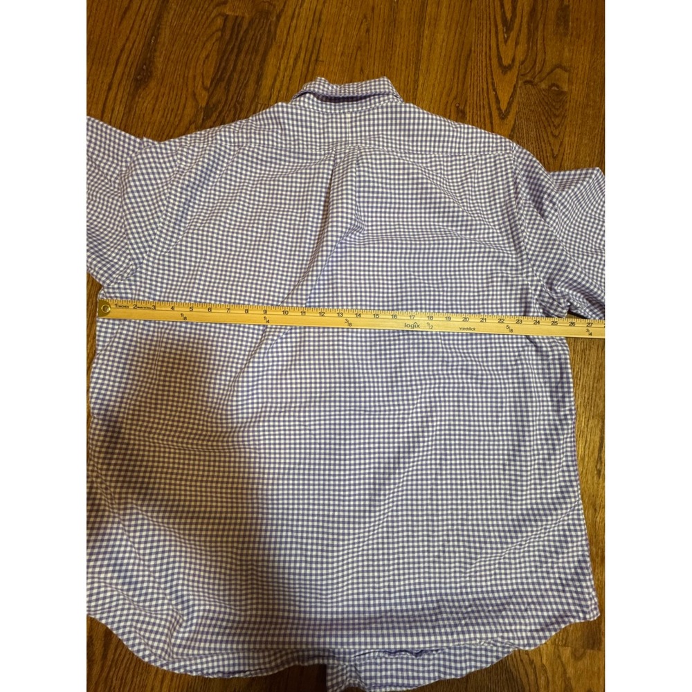 Polo Ralph Lauren Mens XXL Classic Fit Gingham Button Down Shirt Purple White - Picture 6 of 9
